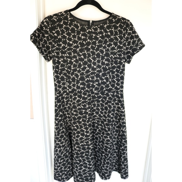 LOFT Black and Beige Pattern Dress w/ Zip Up Back - Picture 1 of 5